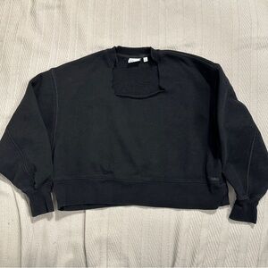 TNA Sweatfleece Cozy Fleece/Aritzia crop sweatshirt, neckline cut, size 1